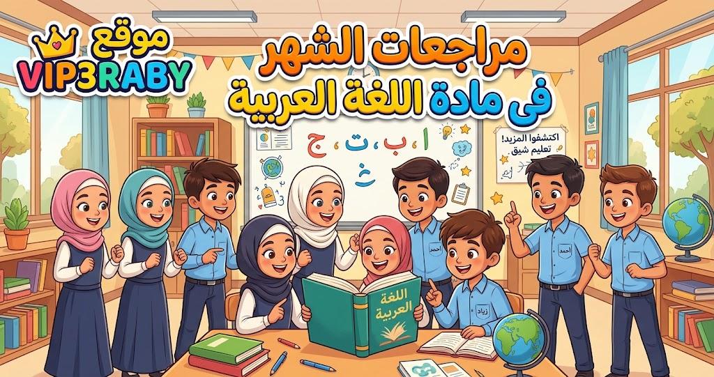 موقع vip3raby مراجعات الشهر فى مادة اللغة العربية